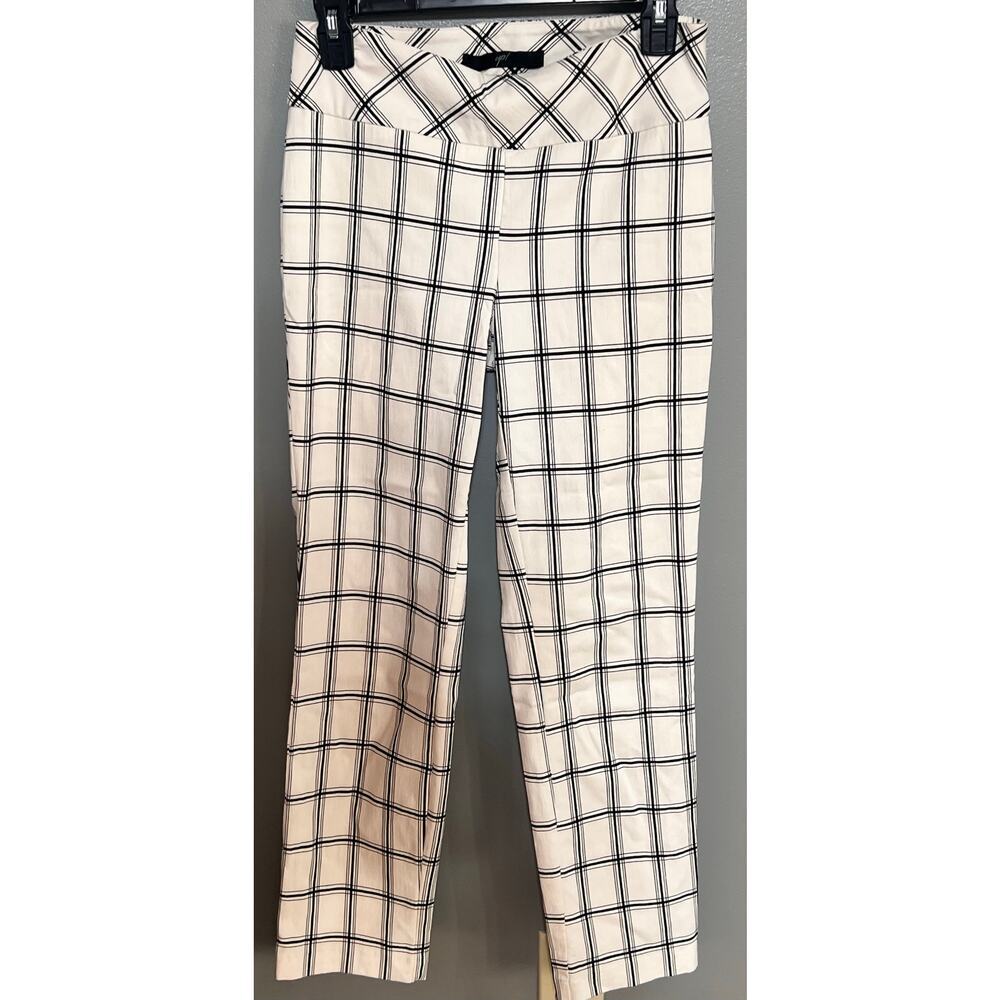 Up Pants‎ Ankle Length White with Black thin Lines Size 4  Pull On